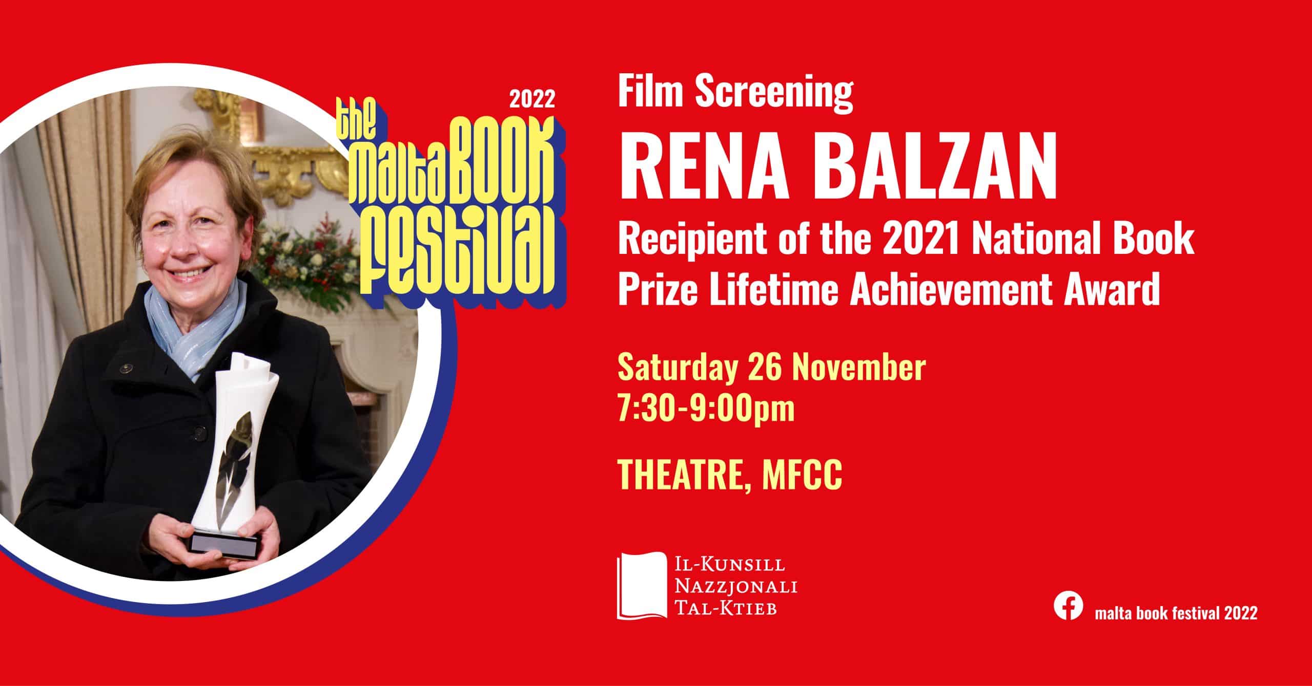 Film Screening: Rena Balzan, Recipient of the 2021 National Book Prize Lifetime Achievement Award – NBC – Theatre (MT)