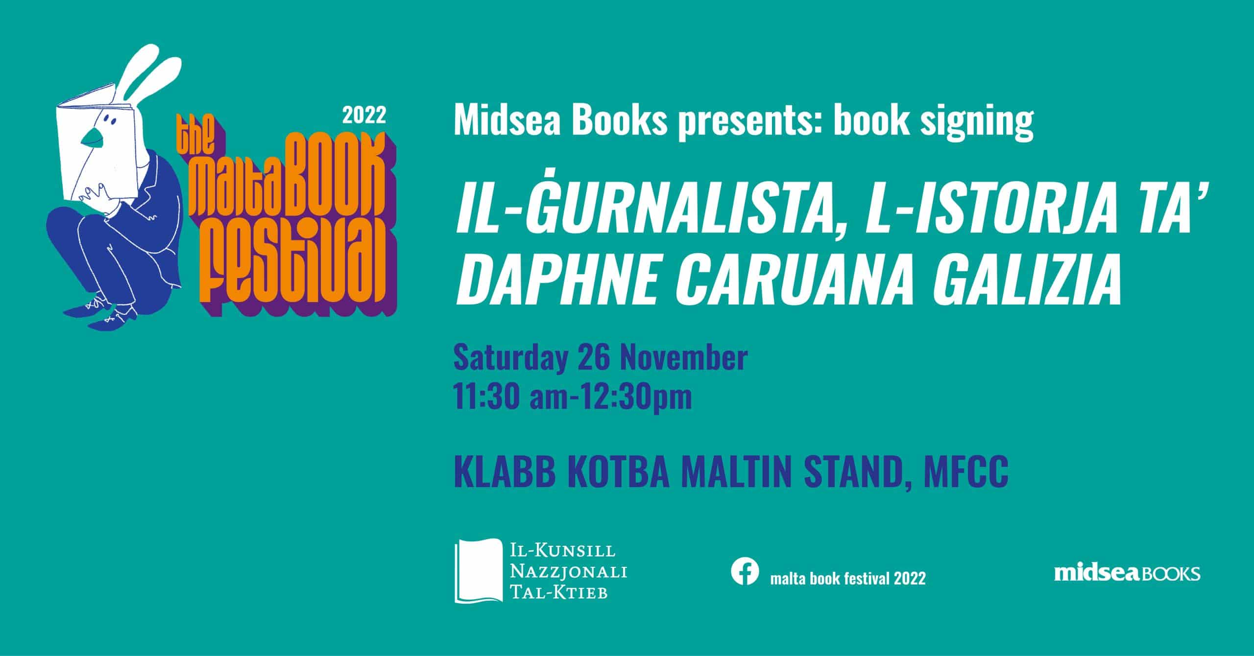 Book Signing: ‘Il-Ġurnalista, l-Istorja ta’ Daphne Caruana Galizia’ – Midsea Books