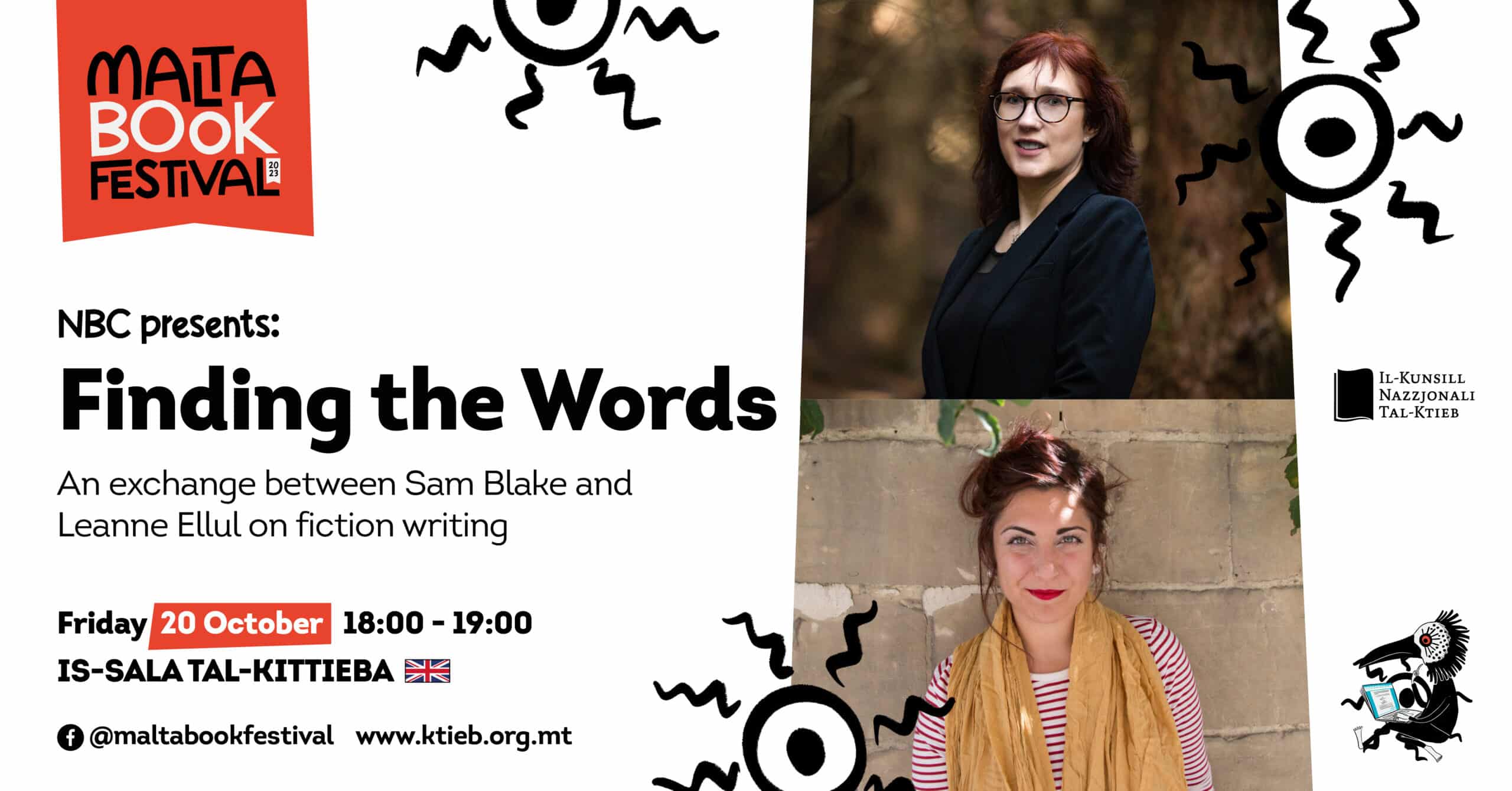 Finding the Words – an exchange between Sam Blake and Leanne Ellul on ideas and words in fiction writing – NBC – Is-Sala tal-Kittieba