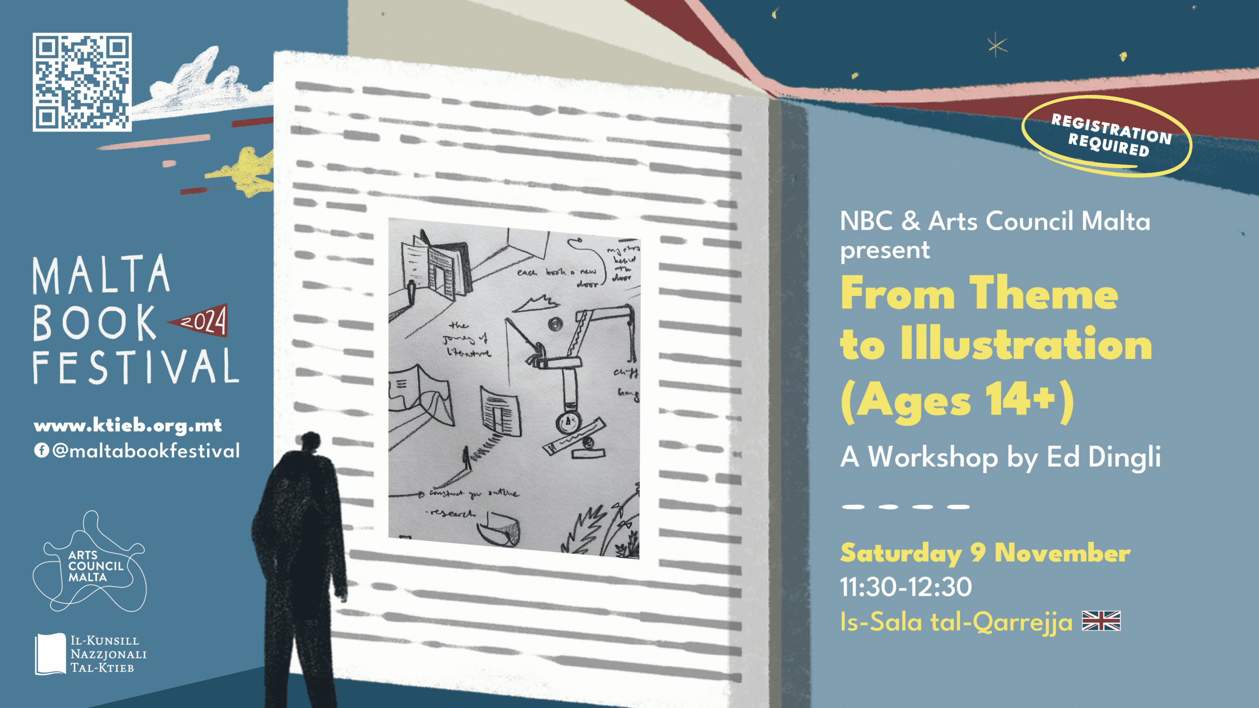 From Theme to Illustration (Ages 14+): A Workshop by Ed Dingli – NBC & Arts Council Malta (ACM) – Is-Sala tal-Qarrejja