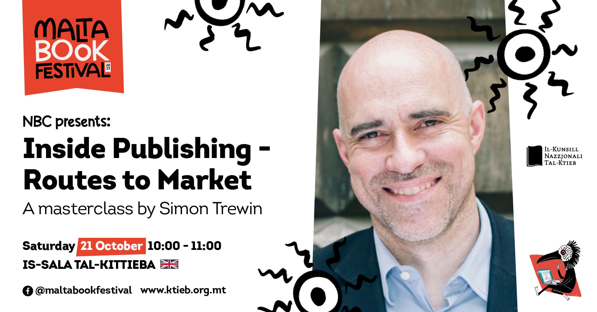 Id-dinja tal-pubblikazzjoni – it-triq lejn is-suq: Masterclass minn Simon Trewin – KNK – Is-Sala tal-Kittieba