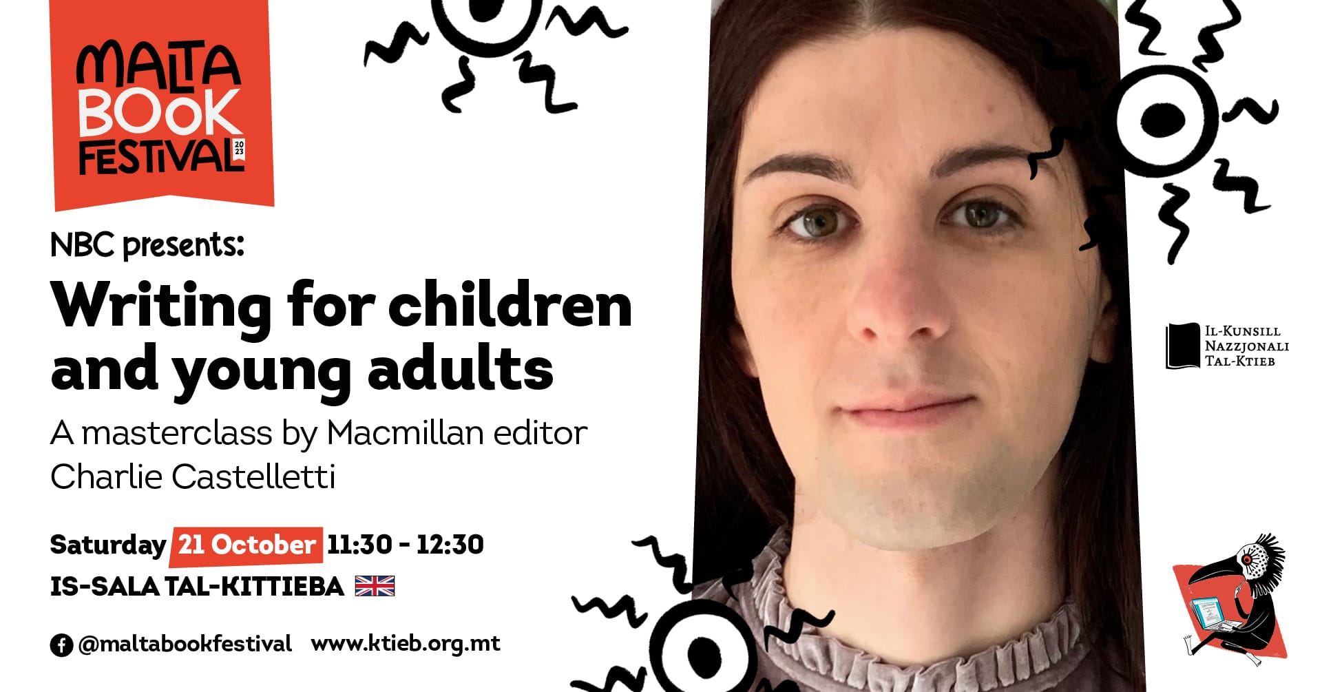 Il-kitba għat-tfal u ż-żgħażagħ – masterclass minn Charlie Castelletti, editur tal-kotba tat-tfal – KNK – Is-Sala tal-Kittieba