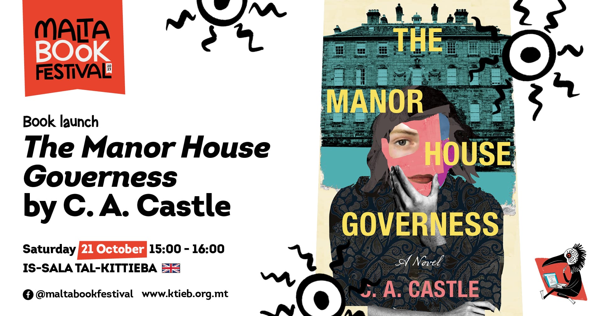 Tnedija ta’ ktieb: ‘The Manor House Governess’ (Black and White, Bonnier Books) – rumanz ta’ C.A. Castle – Is-Sala tal-Kittieba