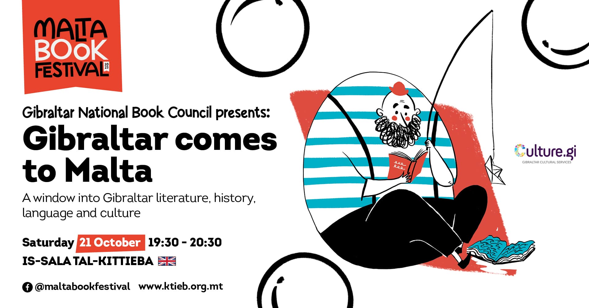 Ġibiltà tiġi Malta: tieqa fuq il-letteratura, l-istorja, u l-kultura ta’ Ġibiltà – Il-Kunsill Nazzjonali tal-Ktieb ta’ Ġibiltà – Is-Sala tal-Kittieba