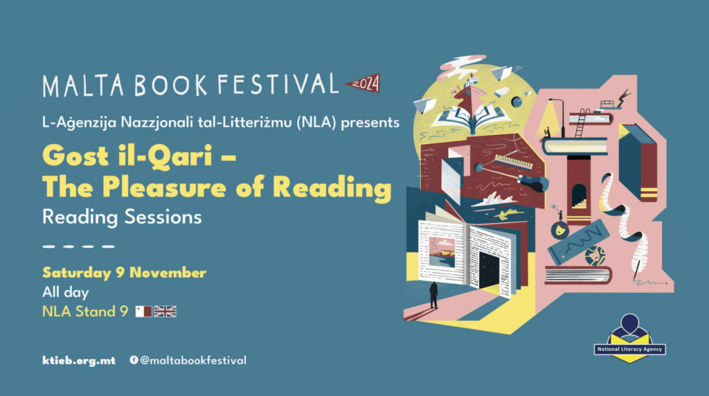 Gost il-Qari: Sessjonijiet ta’ Qari – L-Aġenzija Nazzjonali tal-Litteriżmu (NLA) – L-Istand tal-NLA 9  /