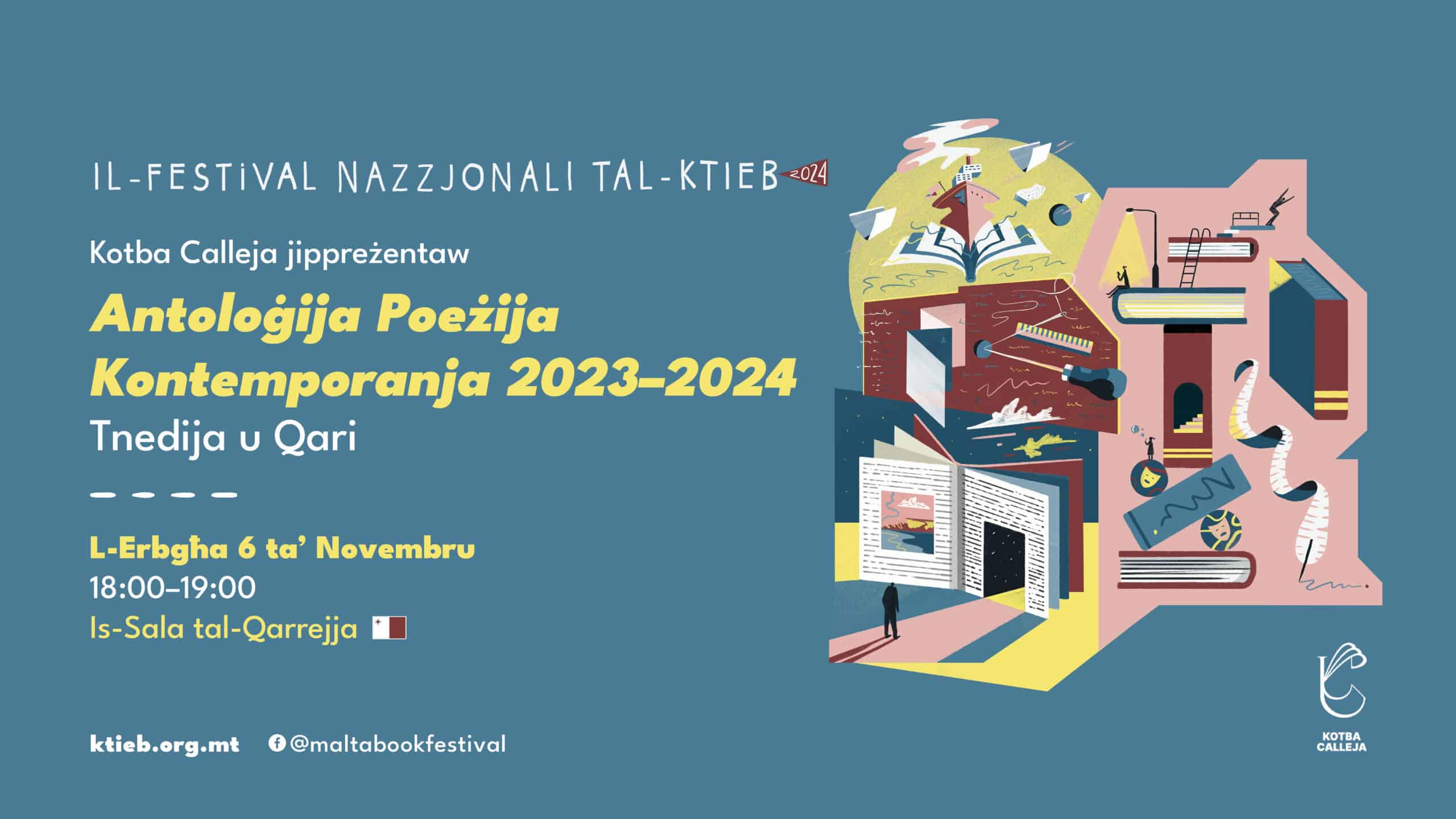 Tnedija u Qari: ‘Antoloġija Poeżija Kontemporanja 2023/2024’ – Kotba Calleja – Is-Sala tal-Qarrejja