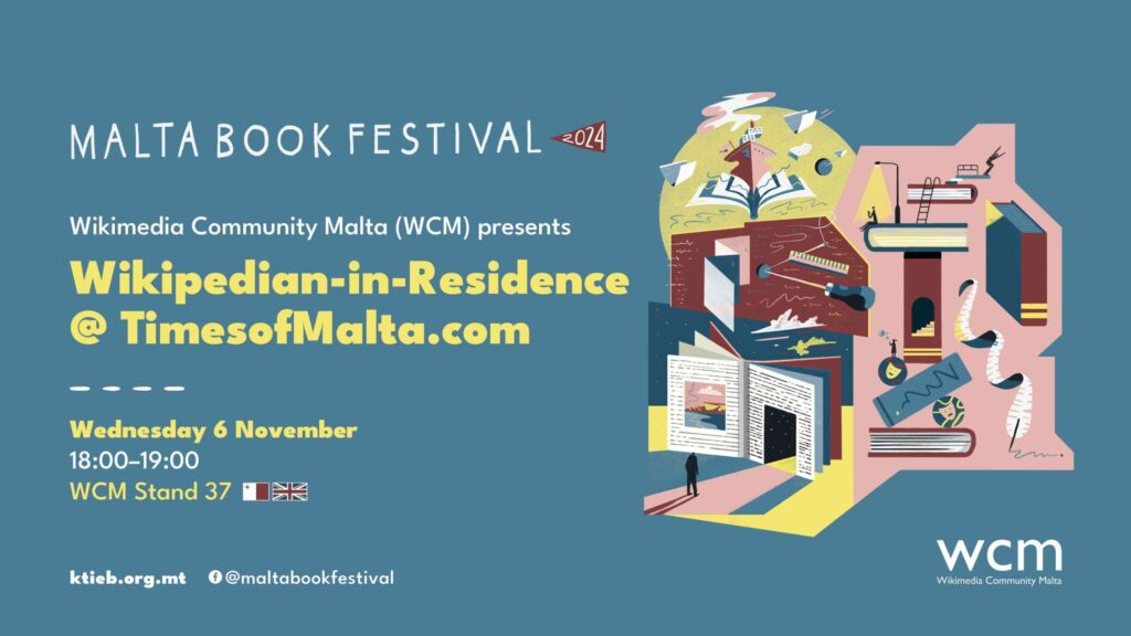 Wikipedian-in-Residence @ TimesofMalta.com – Wikimedia Community Malta – WCM Stand 37  /