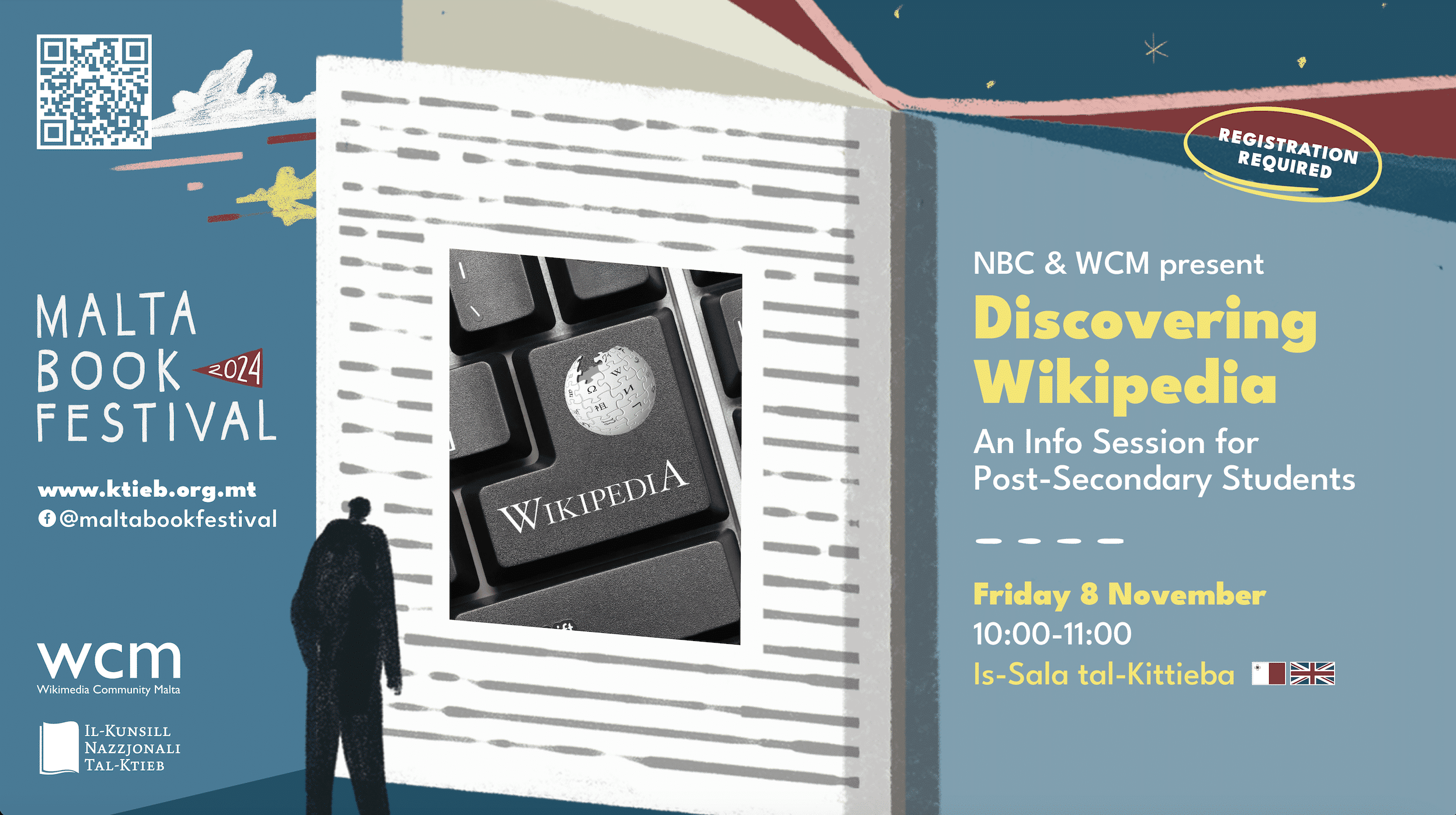 Discovering Wikipedia: An Info Session for Post-Secondary Students  – NBC & WCM – Is-Sala tal-Kittieba  /