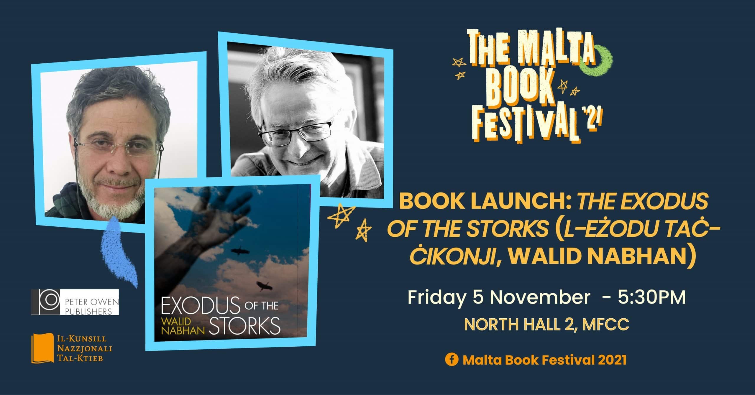 BOOK LAUNCH: ‘EXODUS OF THE STORKS’ (L-EŻODU TAĊ-ĊIKONJI, WALID NABHAN) – PETER OWEN PUBLISHERS / NBC